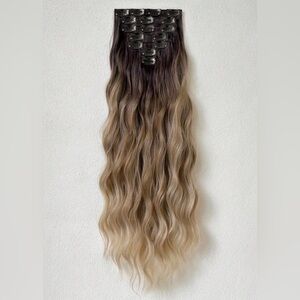 22 Inch Dark Brown (#3) / Light Ashy Blonde Balayage
Clip in Extensions …